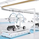 Tracking of AGVs in automotive production lines
