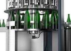 The ENA58IL series magnetic encoder provides position data in a bottling application