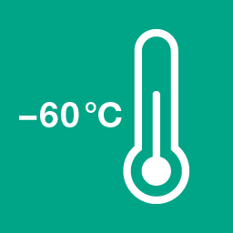 Geschikt voor temperaturen tot -60 °C.